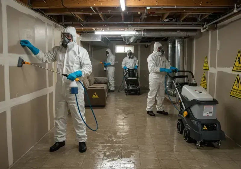 Basement Moisture Removal and Structural Drying process in River Rouge, MI